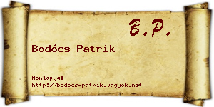 Bodócs Patrik névjegykártya