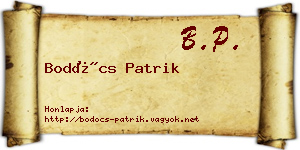Bodócs Patrik névjegykártya